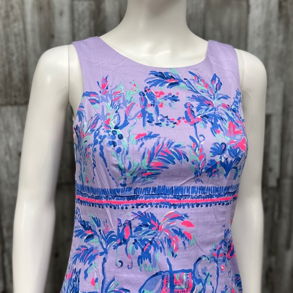 Lilly Pulitzer Mila Shift Dress in Verbena Fruity Monkey [5097] - Picture 3 of 11
